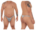 Light blue lace thong with intricate floral embroidery from candyman 99420x double lace thongs color gray collection
