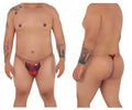Red and black plaid CandyMan 99571X invisible micro G-string thong with small white logo on the front