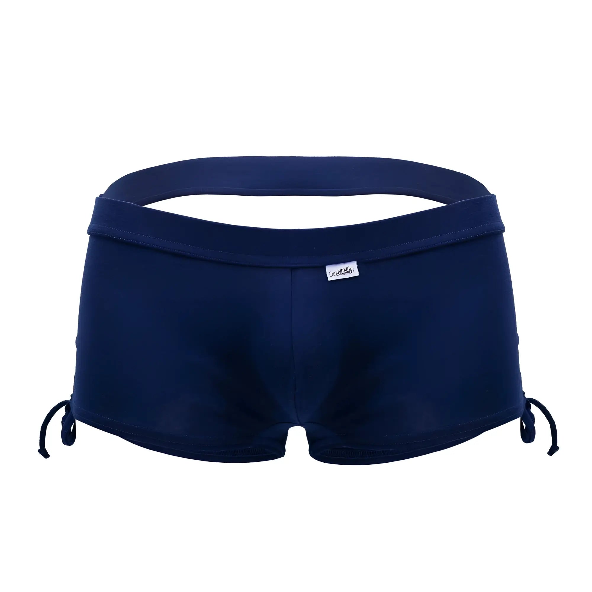 Navy cotton briefs with side ties and small brand tag on waistband from candyman 99602x lounge pajama shorts collection