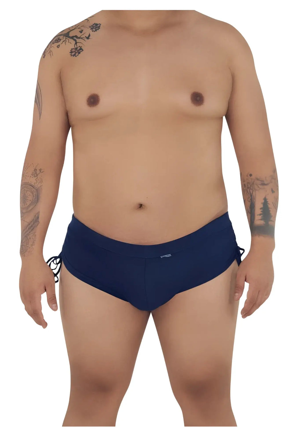 CandyMan 99602X navy lounge pajama shorts with side ties made from soft fabric for comfortable wear