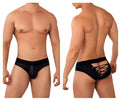 Black candyMan 99641 shorty briefs with smooth form-fitting lace-up design for comfortable wear