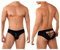Black candyMan 99641 shorty briefs with smooth form-fitting lace-up design for comfortable wear