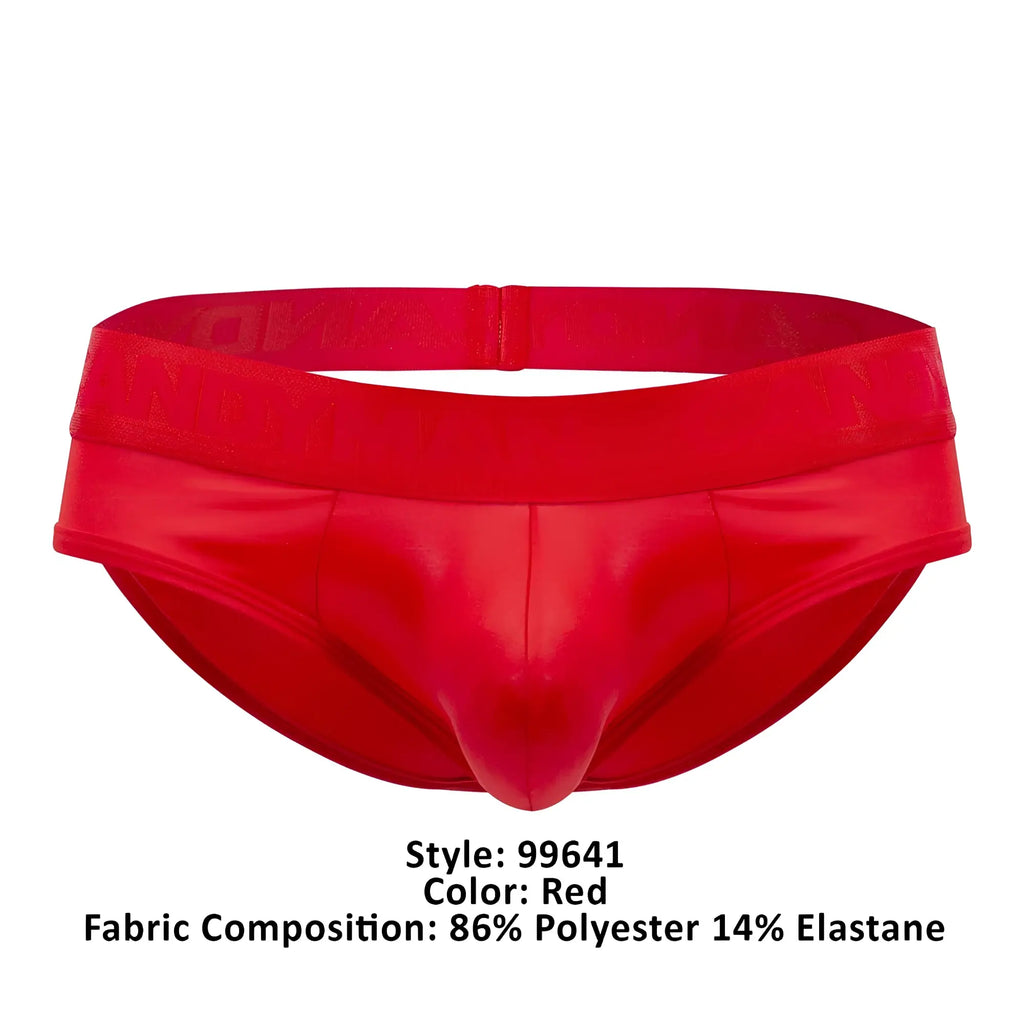 CandyMan 99641 shorty briefs in red glossy polyester and elastane with a snug fit