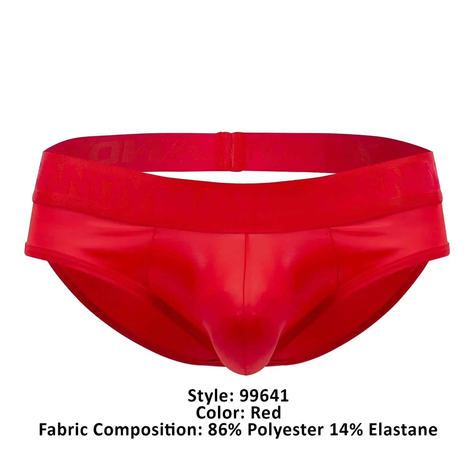 CandyMan 99641 shorty briefs in red glossy polyester and elastane with a snug fit