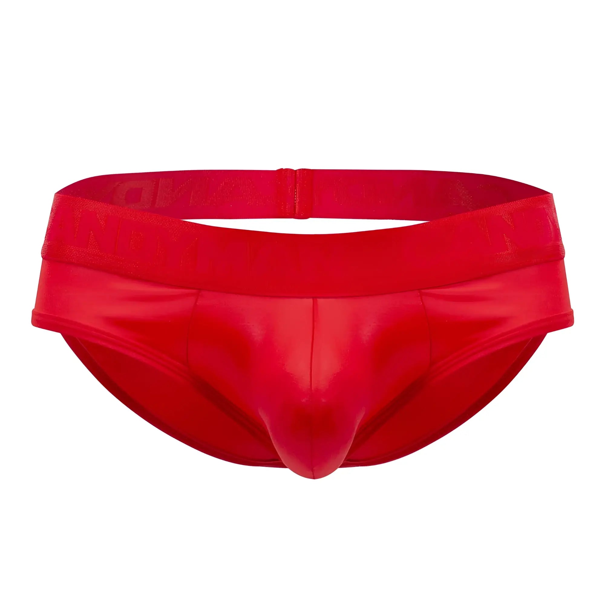 Vibrant red candy man 99641 shorty briefs men’s glossy finish with snug elastic waistband