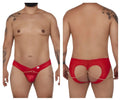 Red mesh thong with gold chain detailing from candyman 99672x chain jock briefs in vibrant red color