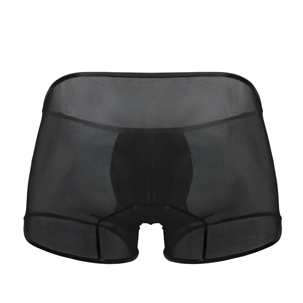 Black mesh briefs candyman 99737 mesh trunks in black with sheer breathable fabric and reinforced seams