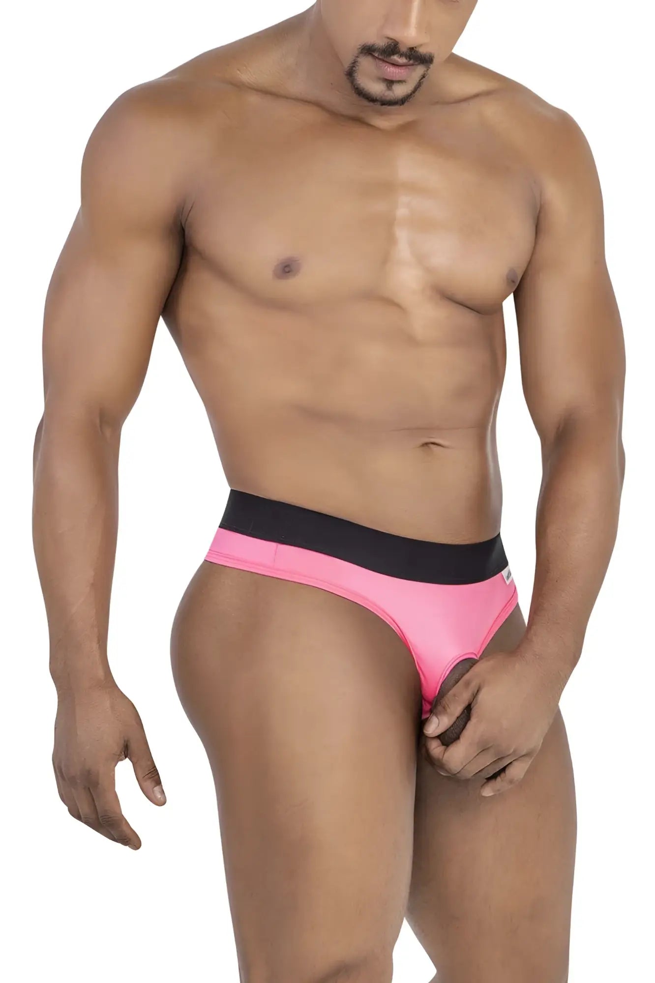 Pink and black CandyMan 99781 Protuder snug fit athletic briefs designed for comfort and support