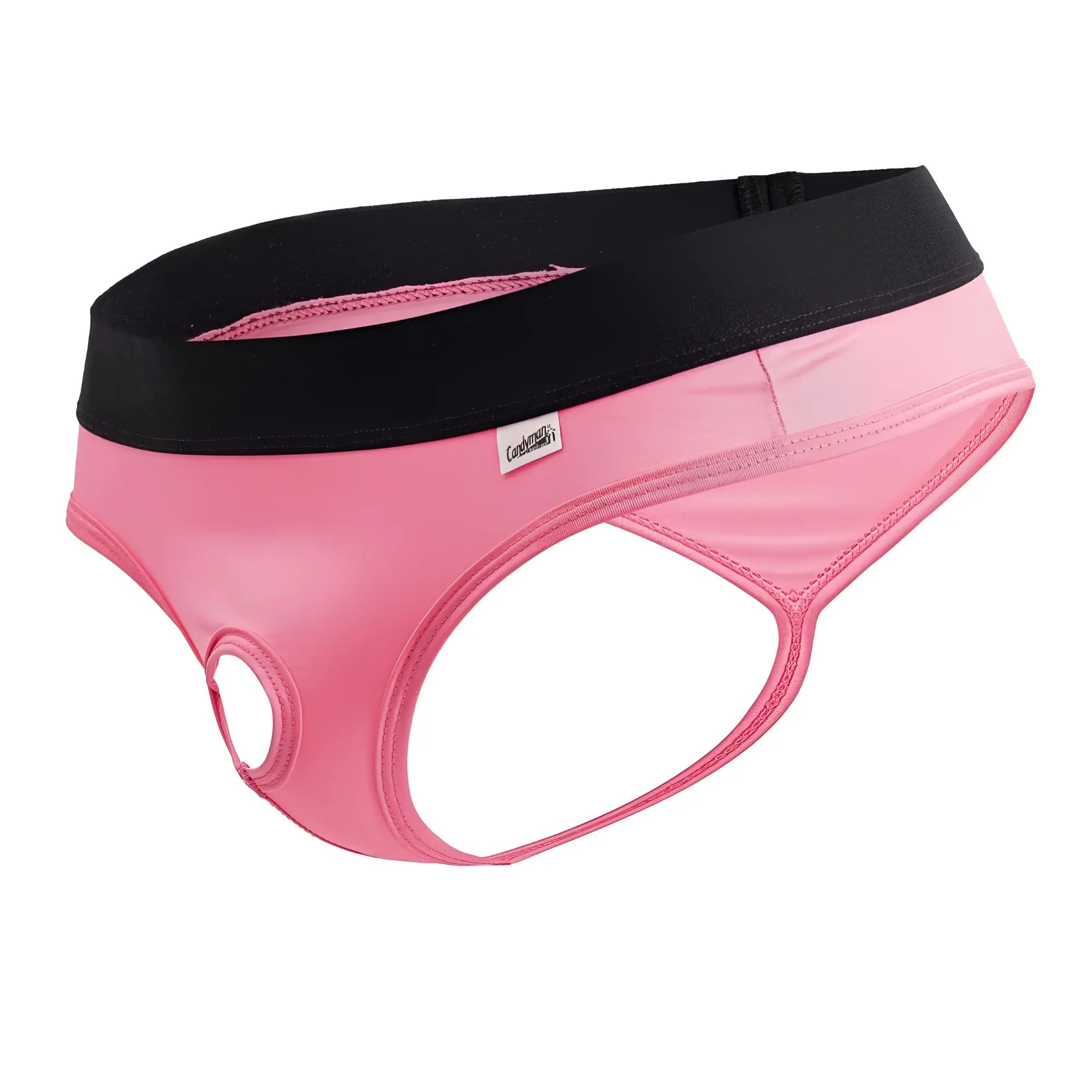 CandyMan 99781 protuder men’s pink and black briefs with smooth stretchy fabric and contoured design