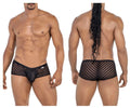 Black CandyMan 99790 mesh trunks featuring a diagonal striped pattern for breathable comfort