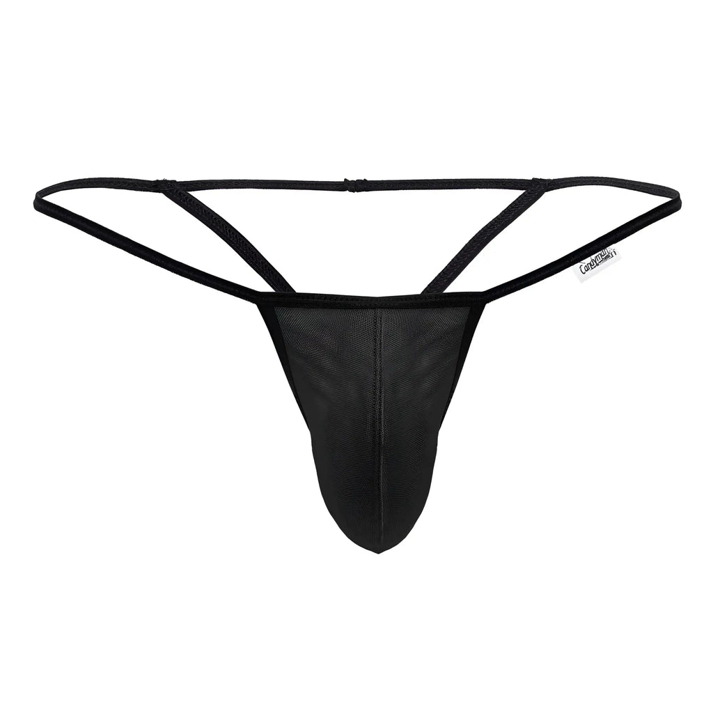 Black mesh thong with thin adjustable waistband and reinforced stitching candyMan 99795 mesh g-string thong