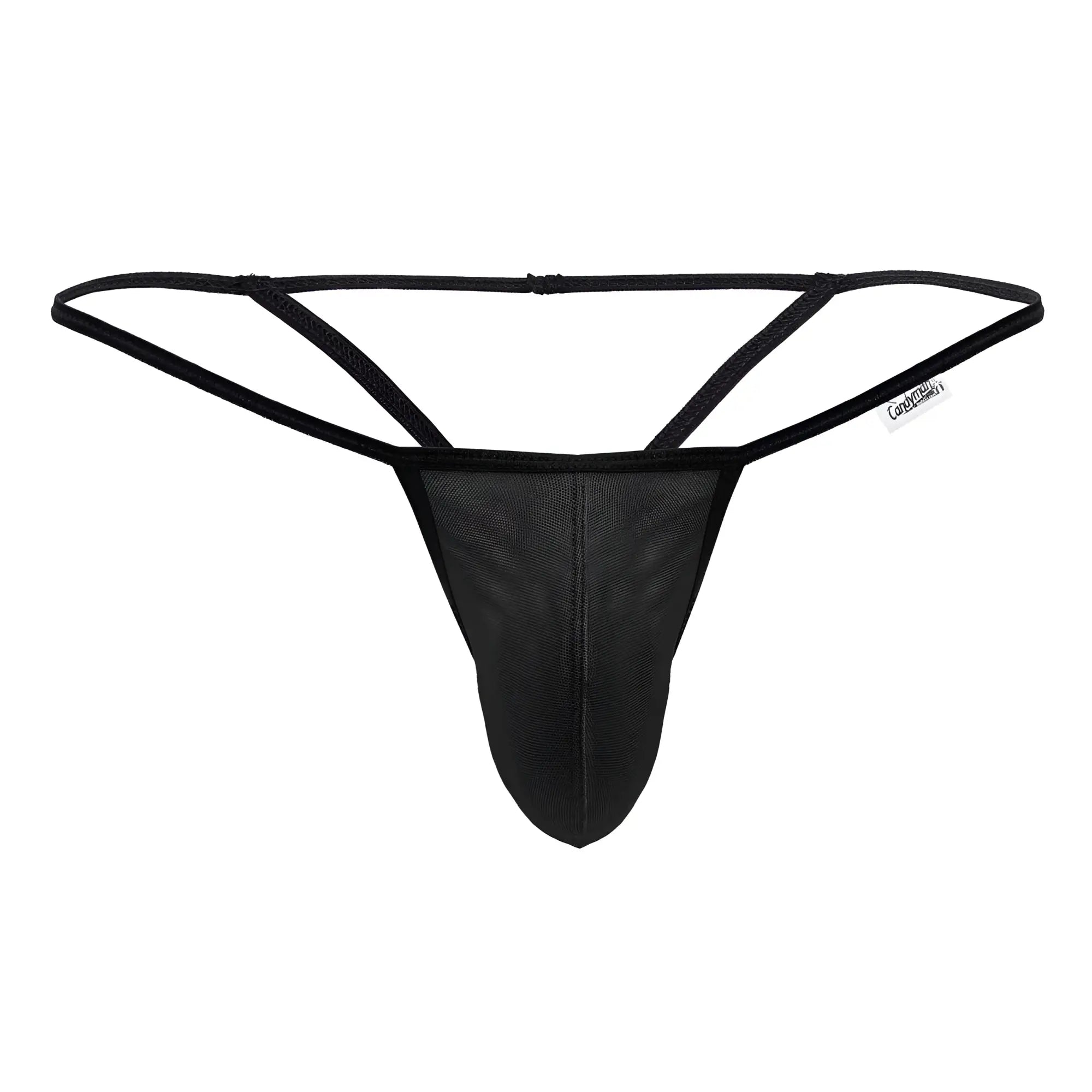 Black mesh thong with thin adjustable waistband and reinforced stitching candyMan 99795 mesh g-string thong