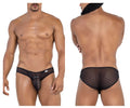 CandyMan 99812 black mesh briefs with diamond pattern and central pouch for breathable men’s underwear