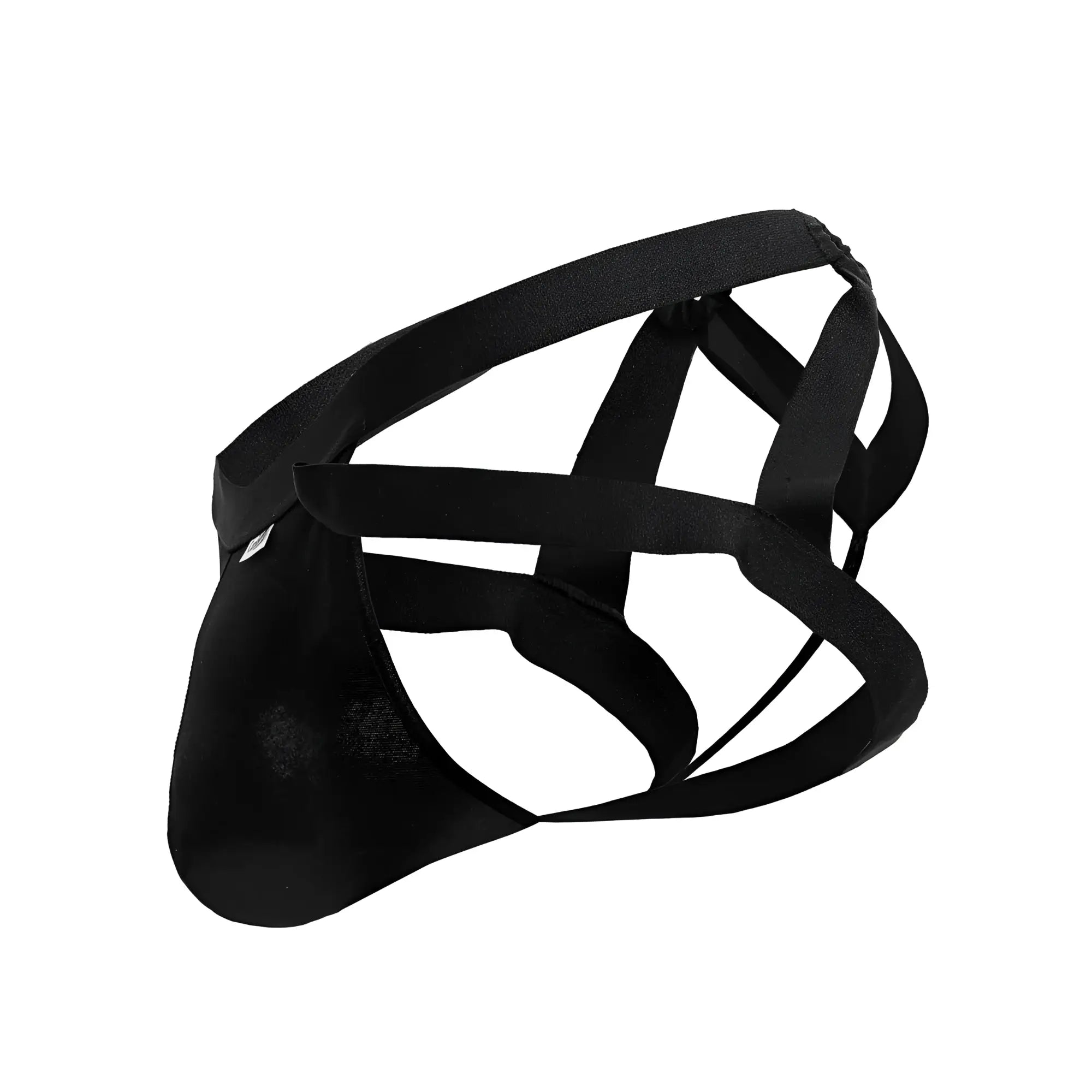 Black mesh briefs candyMan 99840 featuring a crisscross strap design for a stylish and breathable fit