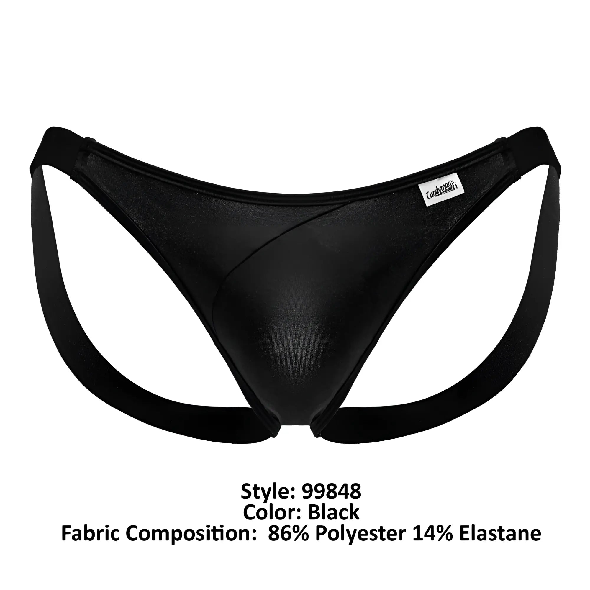 Candoman 99848 black briefs made of shiny polyester and elastane with a sleek form-fitting design