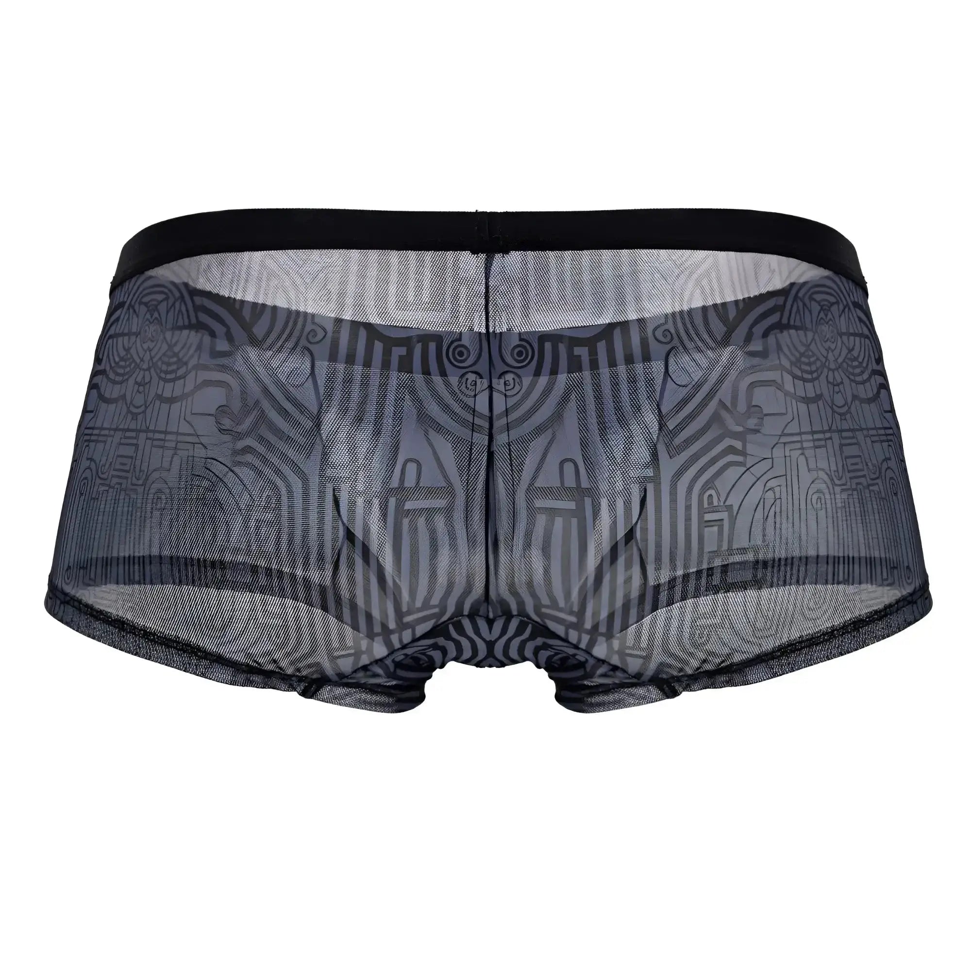 Black mesh briefs with a subtle gray geometric pattern from candyman 99873 egyptian trunks in gray-black color