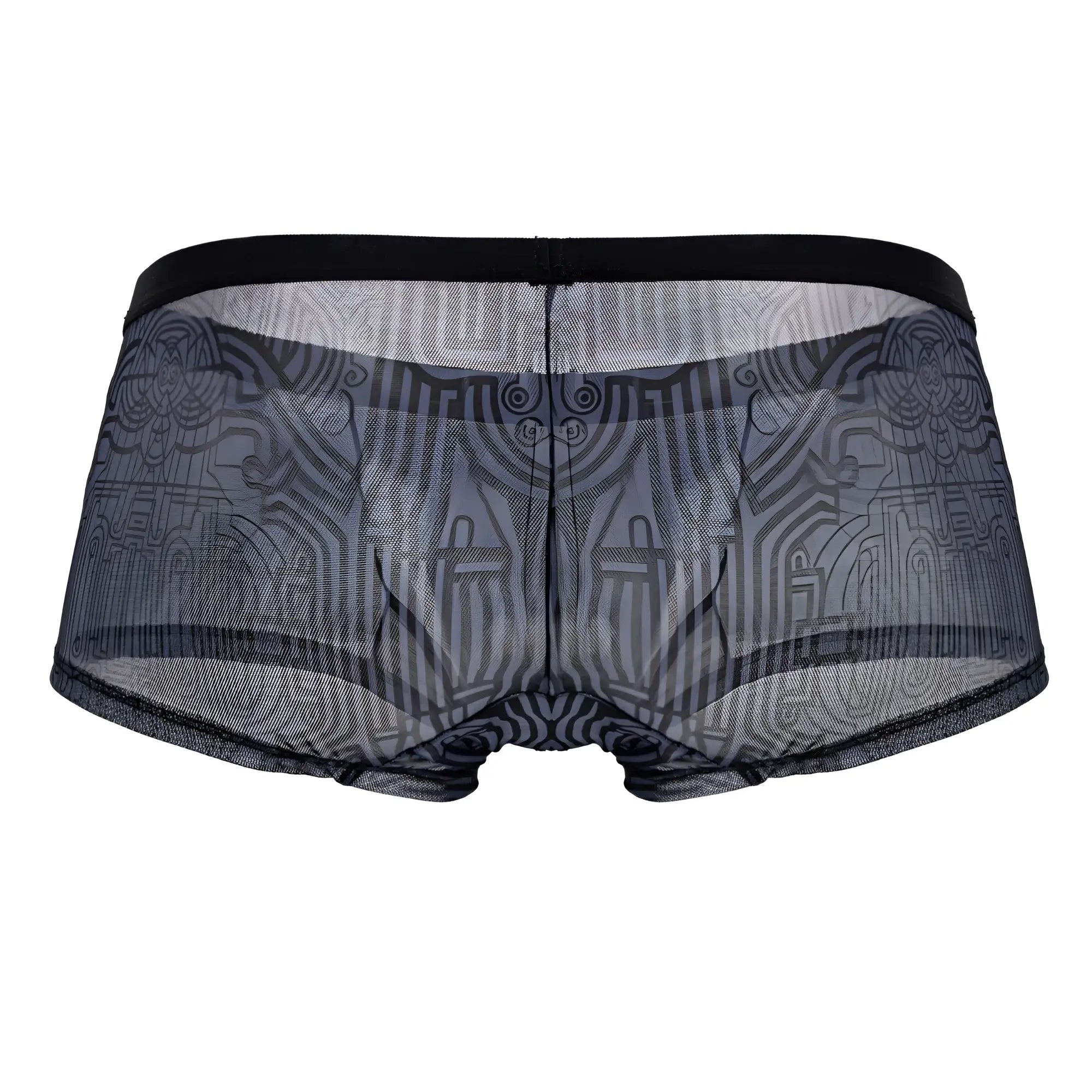 Black mesh briefs with a subtle gray geometric pattern from candyman 99873 egyptian trunks in gray-black color