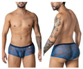 CandyMan 99873 seawater trunks men’s briefs with blue and purple swirling pattern and dark blue elastic waistband