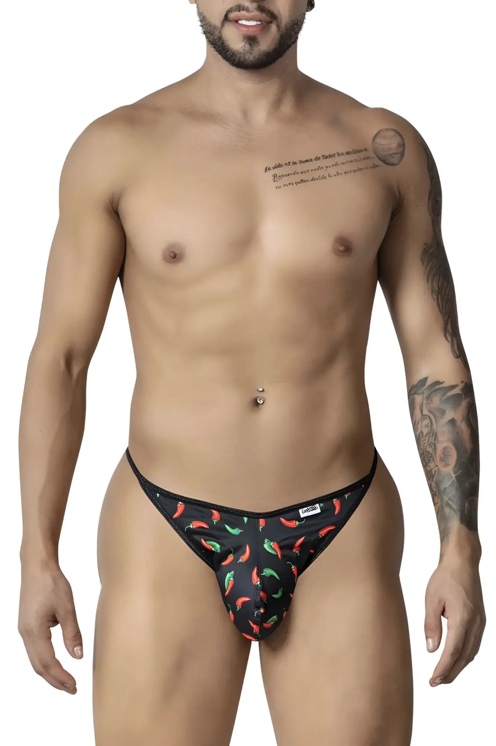 Black briefs CandyMan 99875 with vibrant red and green chili pepper print ideal for bold everyday wear
