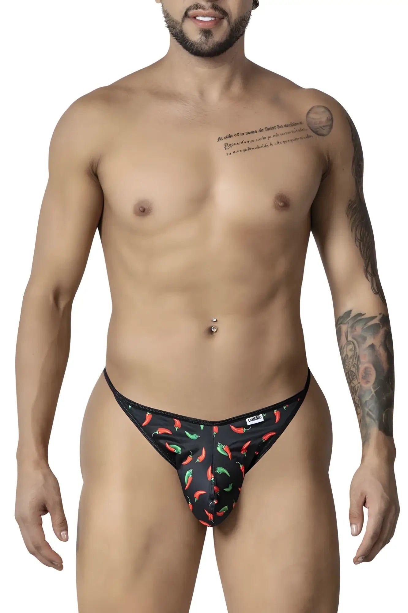 Black briefs CandyMan 99875 with vibrant red and green chili pepper print ideal for bold everyday wear