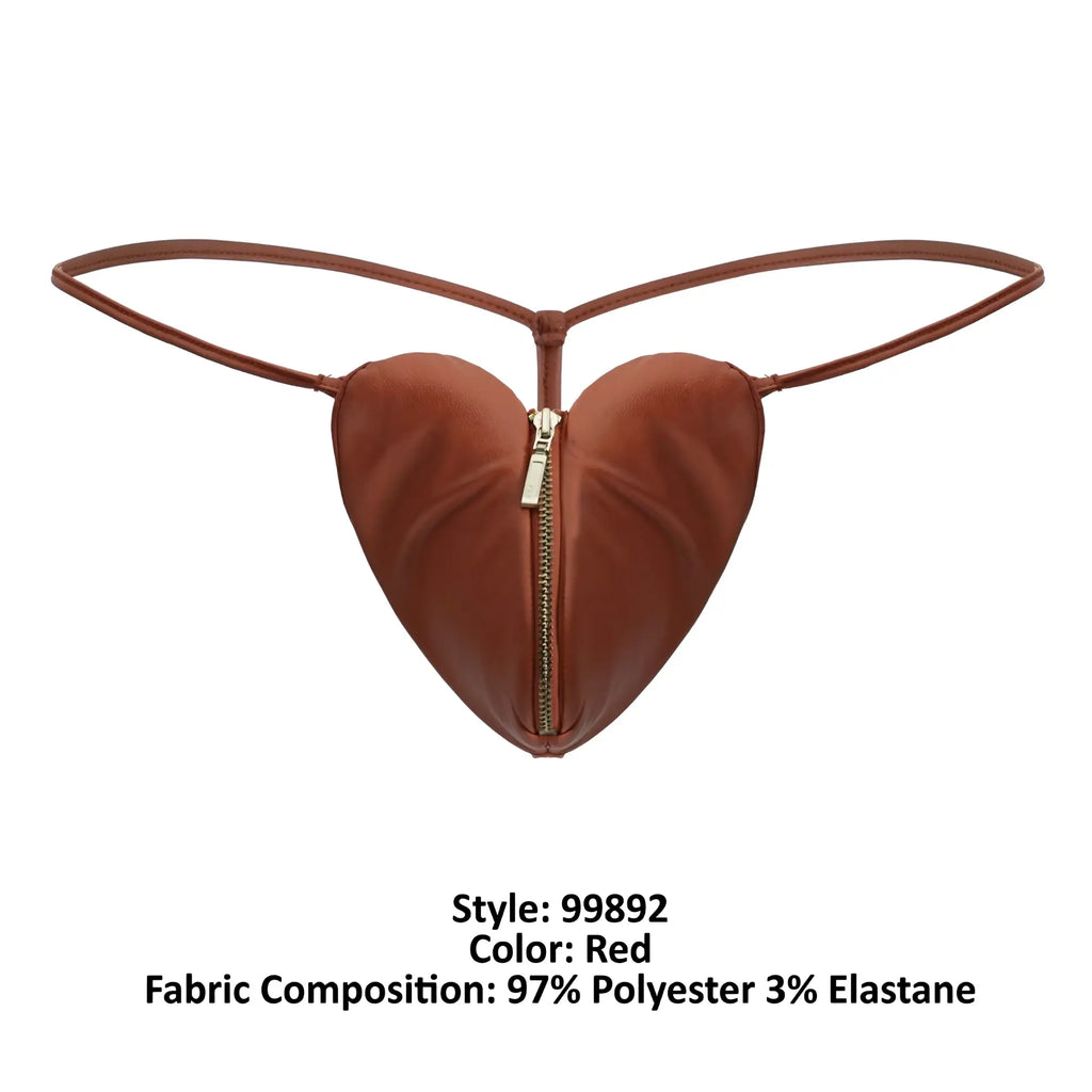 Red heart-shaped pouch candyMan 99892 with thin straps and central zipper for stylish storage and carrying