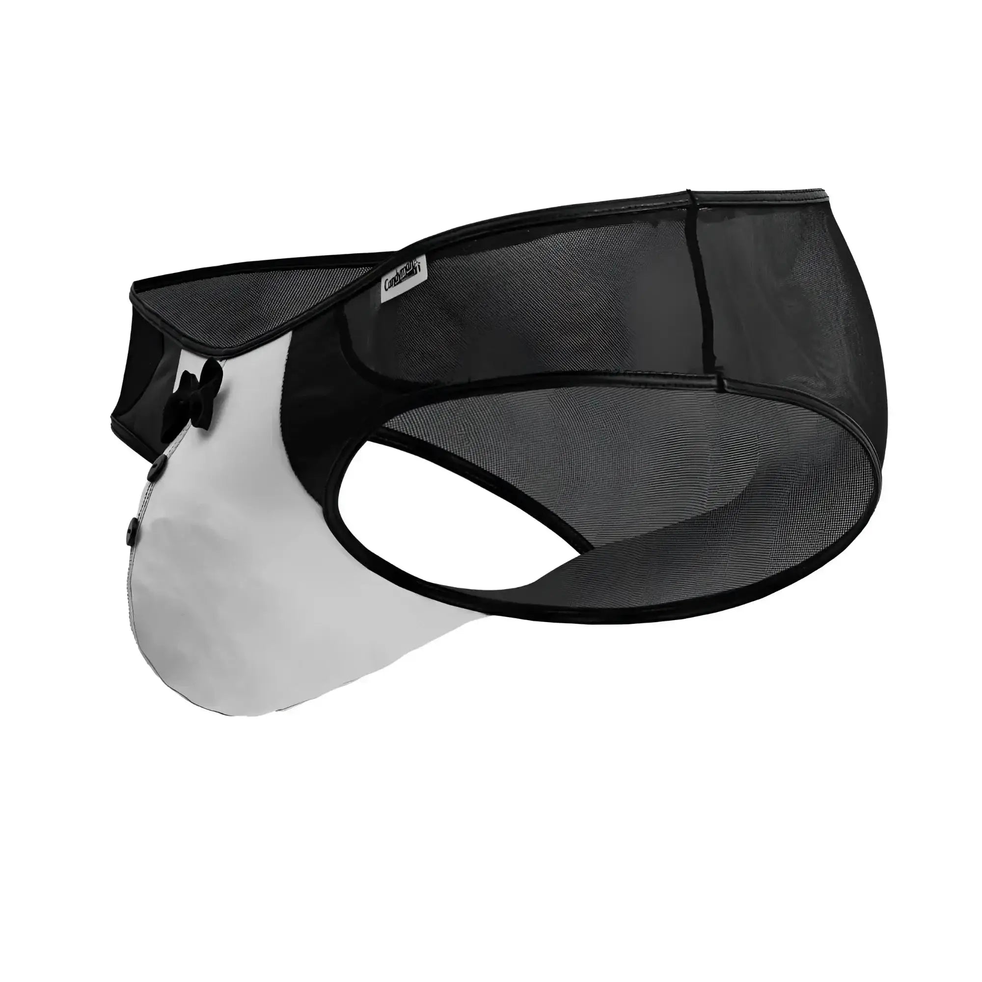 Black mesh sun visor with clear plastic face shield and adjustable strap from candyman 99919 tuxedo briefs black-white