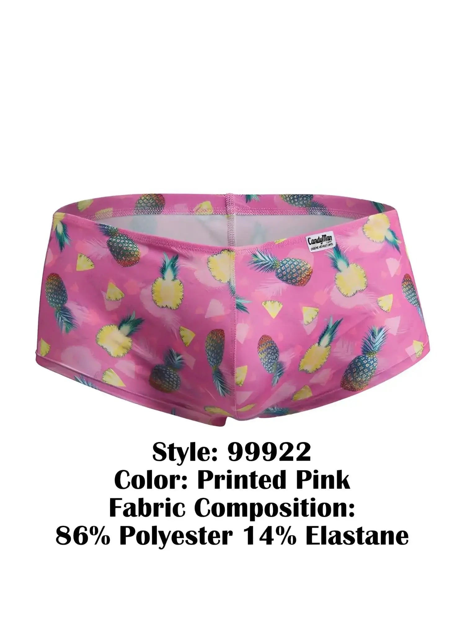 Front view of CandyMan 99922 trunks in pink pineapple print.
