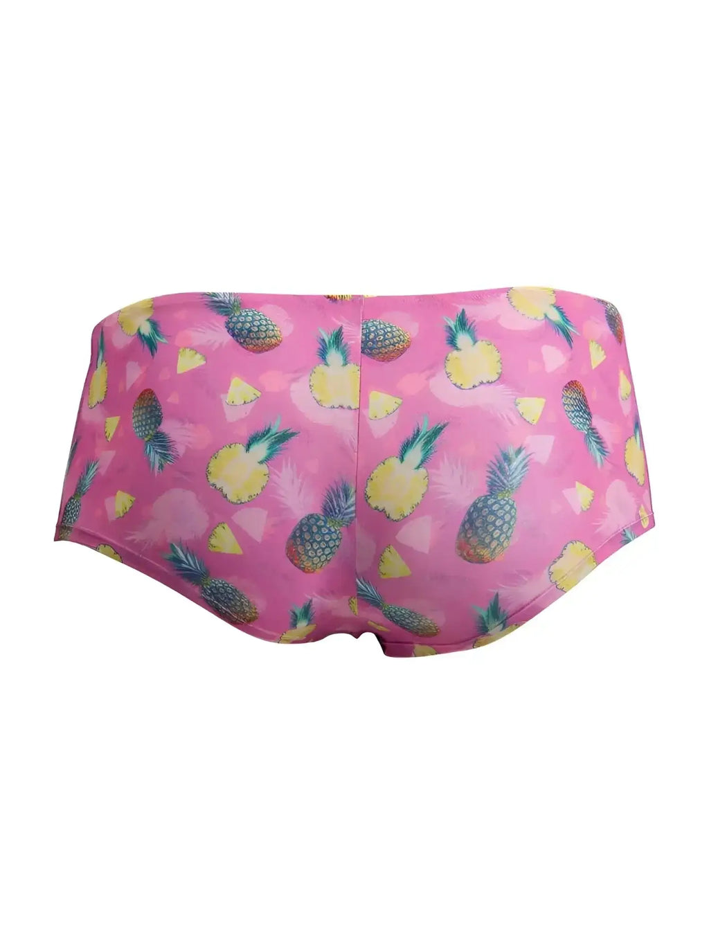 CandyMan 99922 Trunks in pink with pineapple print, back view of the underwear.