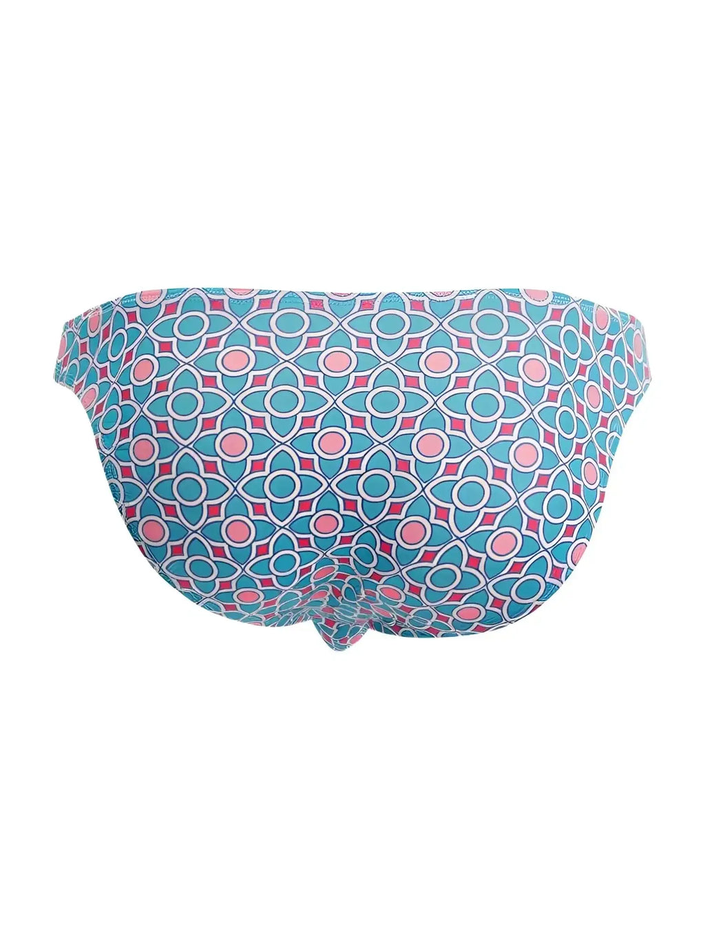 CandyMan 99923 Printed Blue briefs, back view showing patterned fabric on a white background.