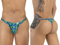 CandyMan 99924 thong in Printed Navy, showing front and back views on a model.