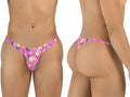 CandyMan 99924 printed pink thong, showing front and back views on a model.