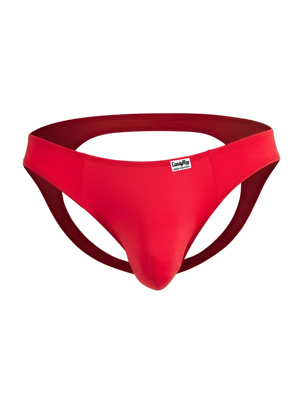 Front view of the red CandyMan 99929 jockstrap underwear.