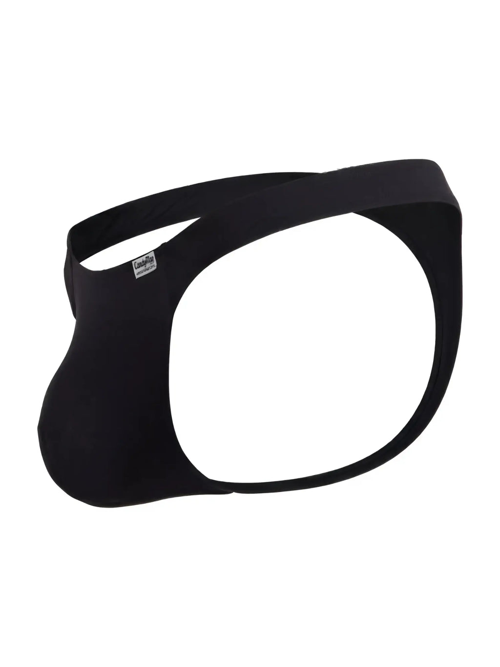 CandyMan 99930 thong in black, studio product view.