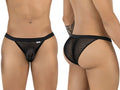 CandyMan 99933 black mesh bikini showing front and side views on a model.