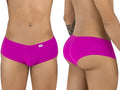 CandyMan magenta trunks featuring a low-rise fit and a small branded white logo tag on the front left.