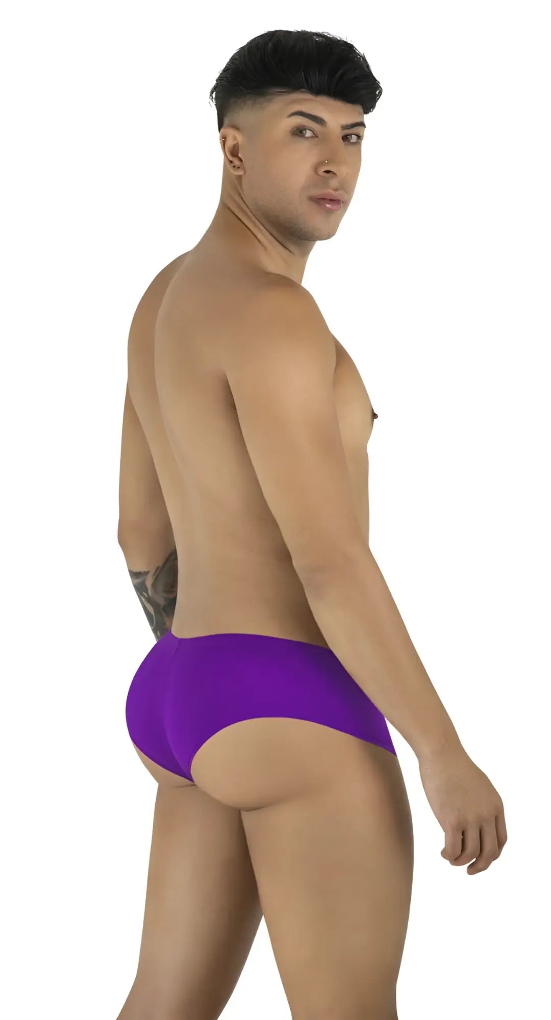 CandyMan orchid trunks featuring a seamless, low-rise style on a male model viewed from the side.
