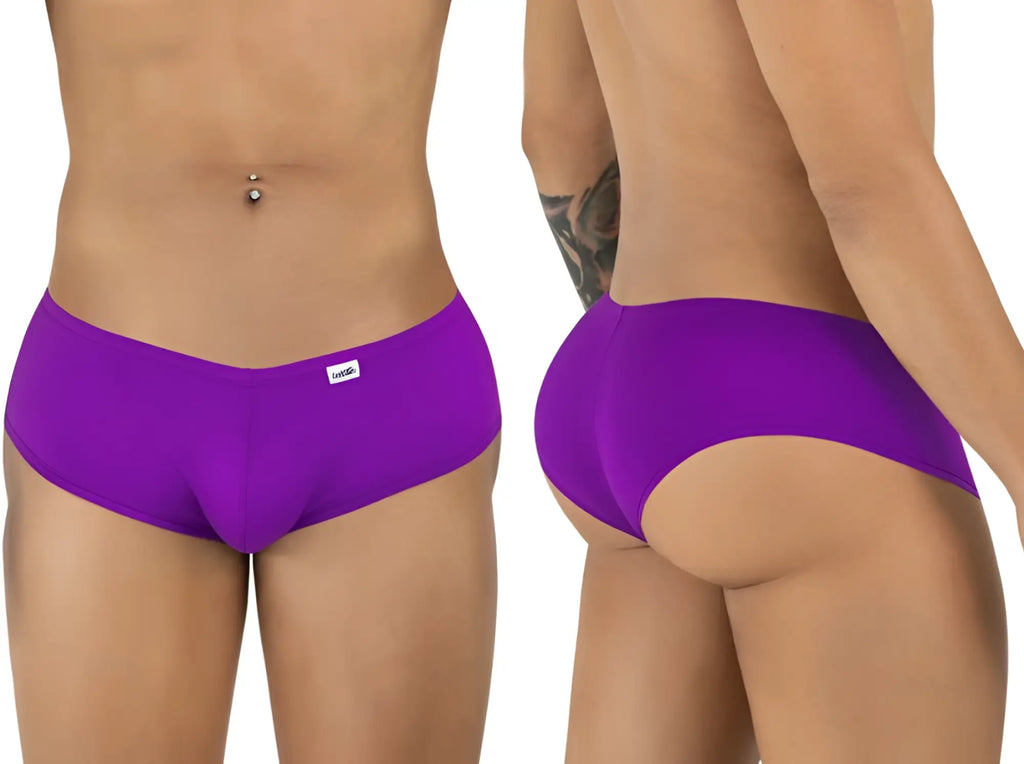CandyMan orchid-colored trunks, showing front and back views with a sleek, minimalist design and small logo label.