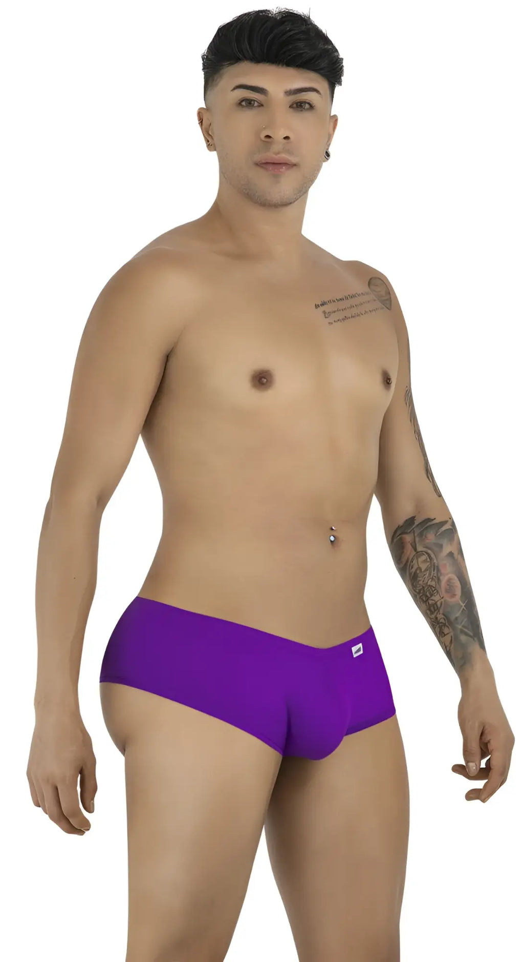 CandyMan orchid trunk underwear featuring a low-rise fit, contoured pouch, and small logo tab on the hip.