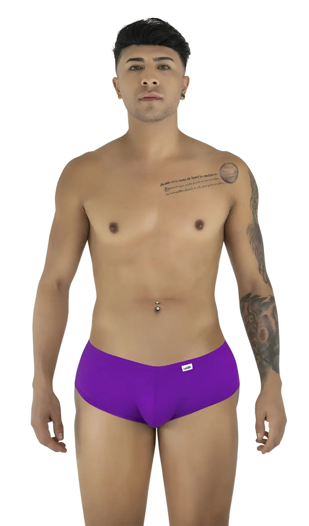 CandyMan 99943 orchid-colored trunks with a low-rise fit and a small white brand logo tab on the hip.