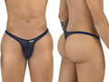 CandyMan navy mesh thong featuring a minimalist design with slim side straps and a small logo tag.