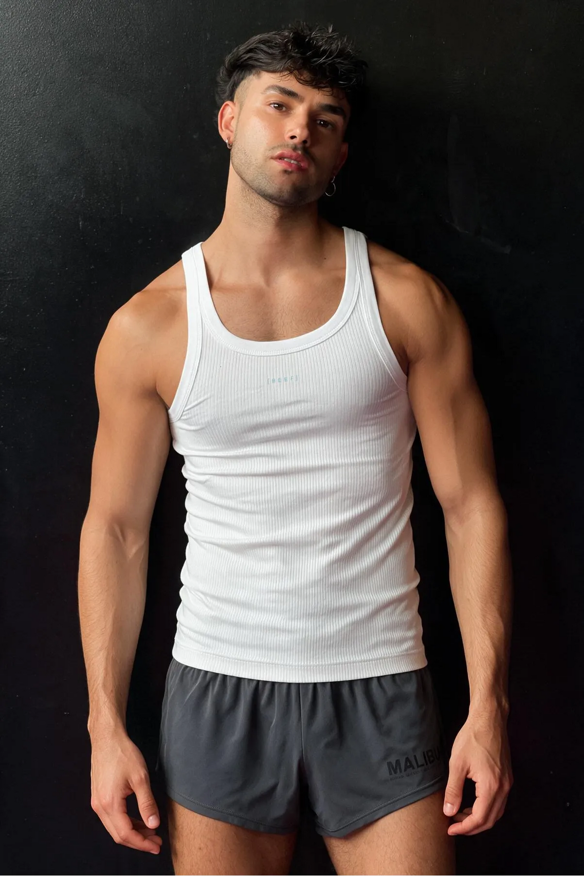 JJ Malibu Men's Slim Rib Knit Tank Top - Icy