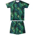 Maris Equi Peacock Feather Print Shorts And Top Set For Men