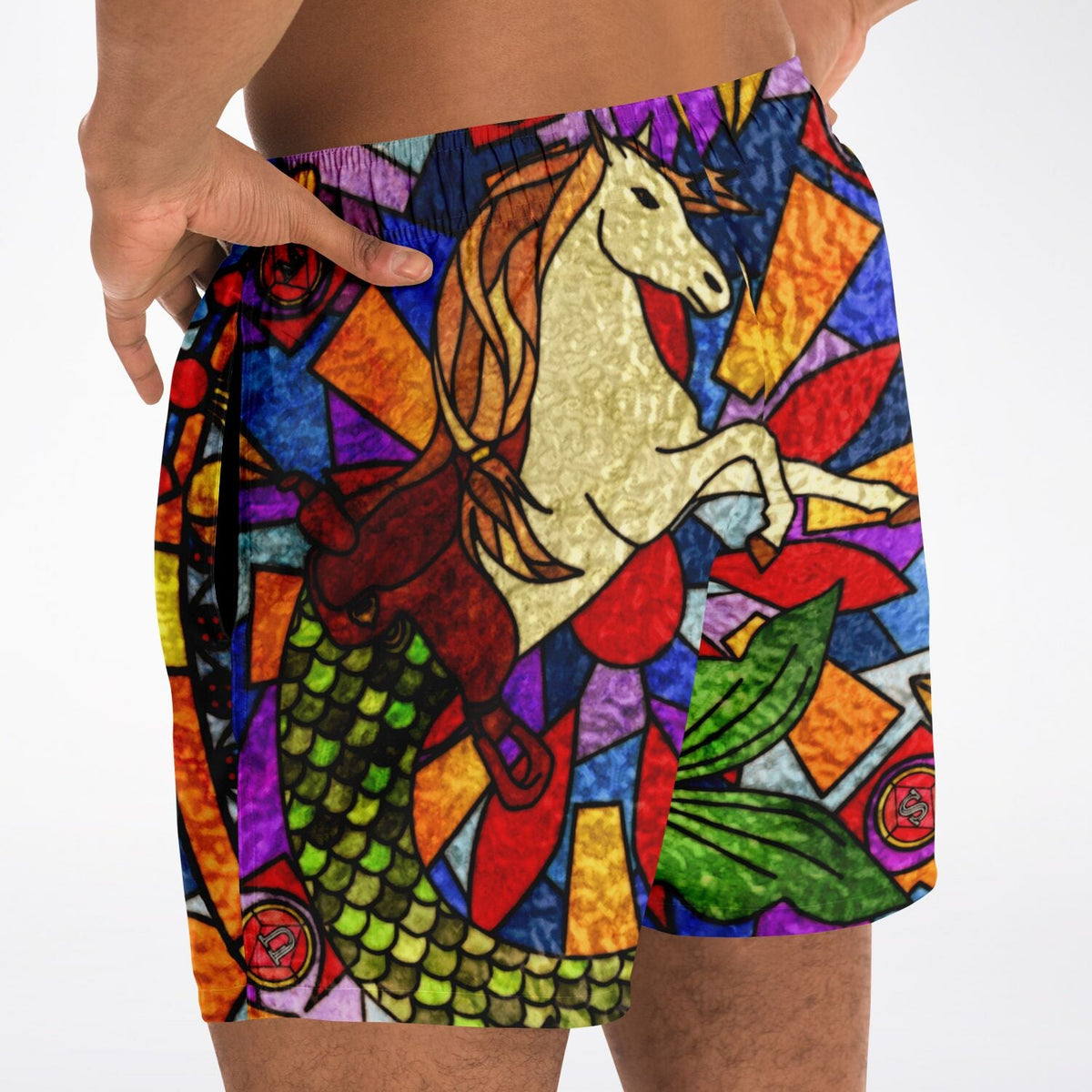 Maris Equi Stained Glass Seahorse Men's Swim Shorts