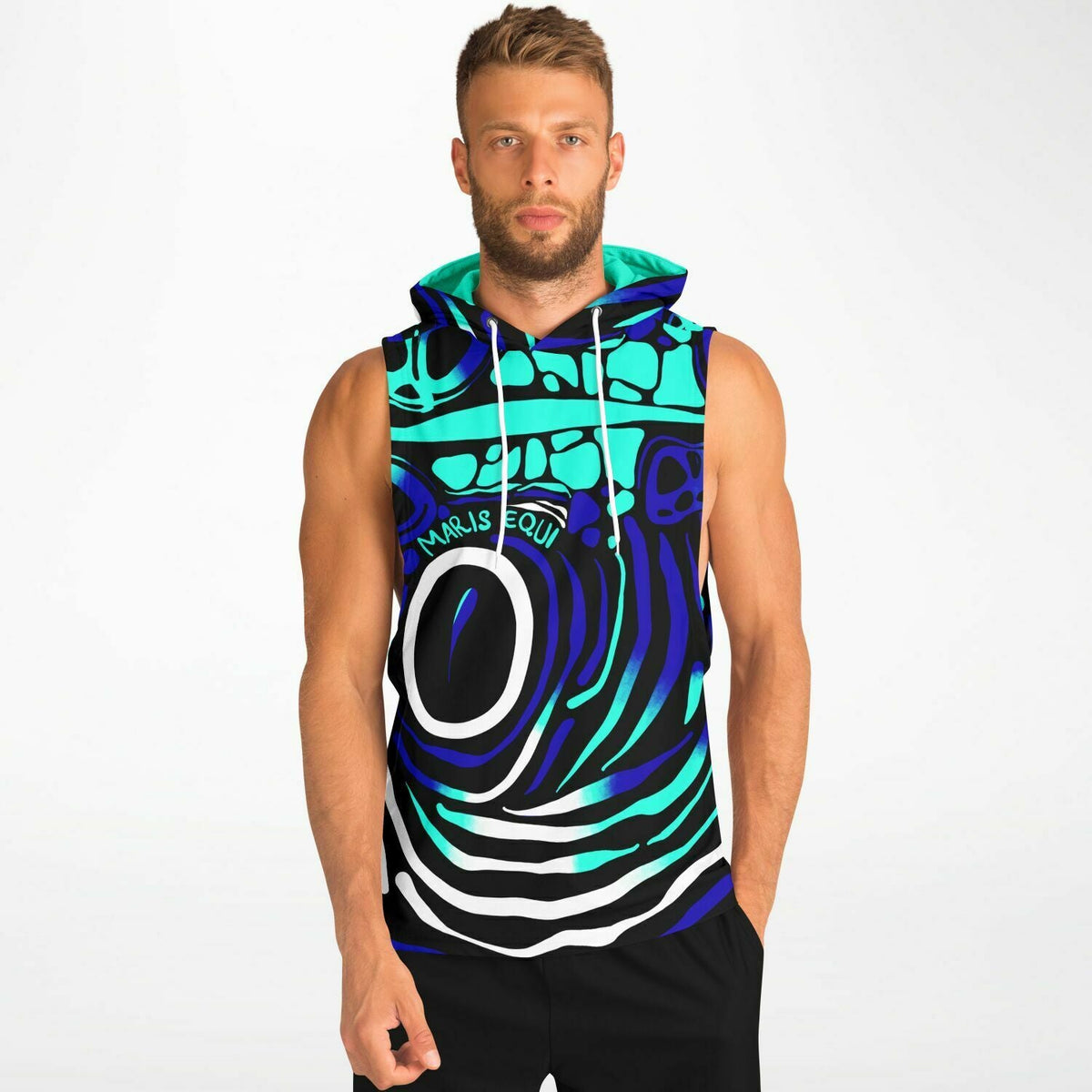 Maris Equi Angelfish Men's Drop Armhole Cotton Blend Hoodie