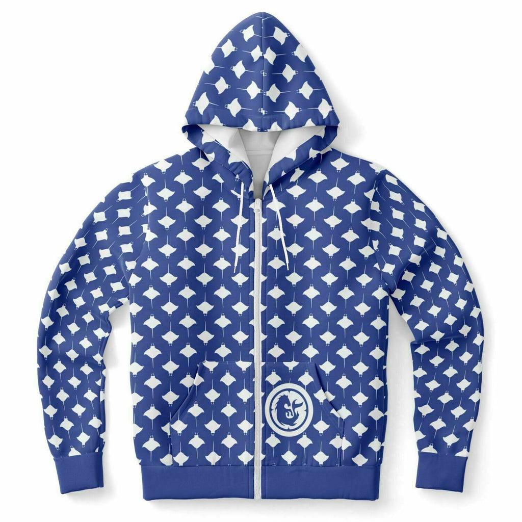Maris Equi Men's manta Ray Zip-Up Cotton Blend Hoodie