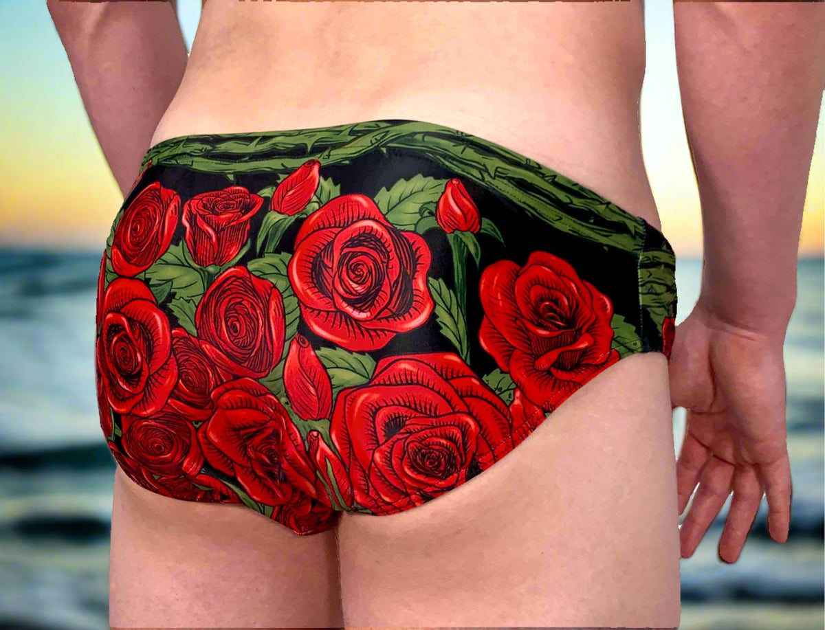 Maris Equi Men's Rozen Red Rose Swim Briefs