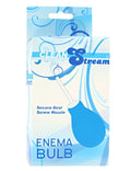 Blue plastic CleanStream bulb anal clean enema with secure-seal screw nozzle in packaging