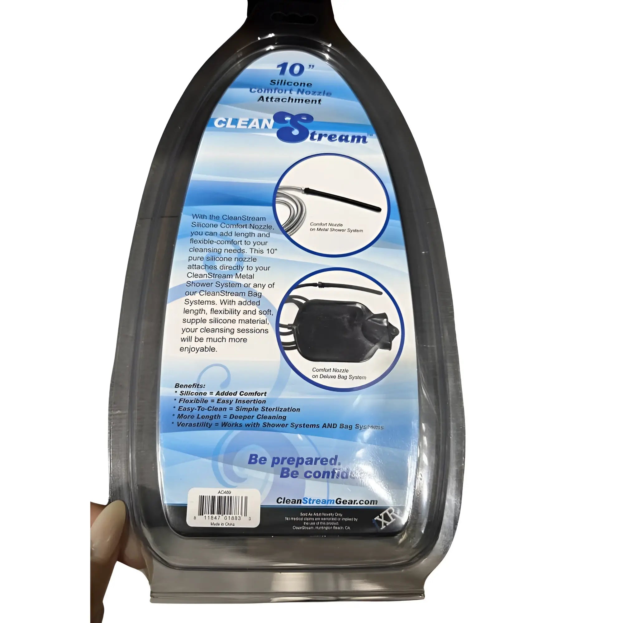 Black silicone comfort nozzle tip for cleanstream shower systems designed for enhanced comfort and durability