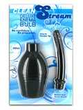 CleanStream Deluxe enema bulb black plastic with flexible tip and screw nozzle in blue and white packaging