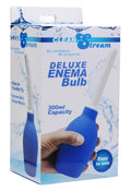 Cleanstream deluxe enema bulb blue with white flexible tip and screw nozzle made of blue plastic for personal hygiene